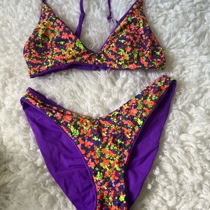 Maaji Purple and Orange Bikini with Energetic Design